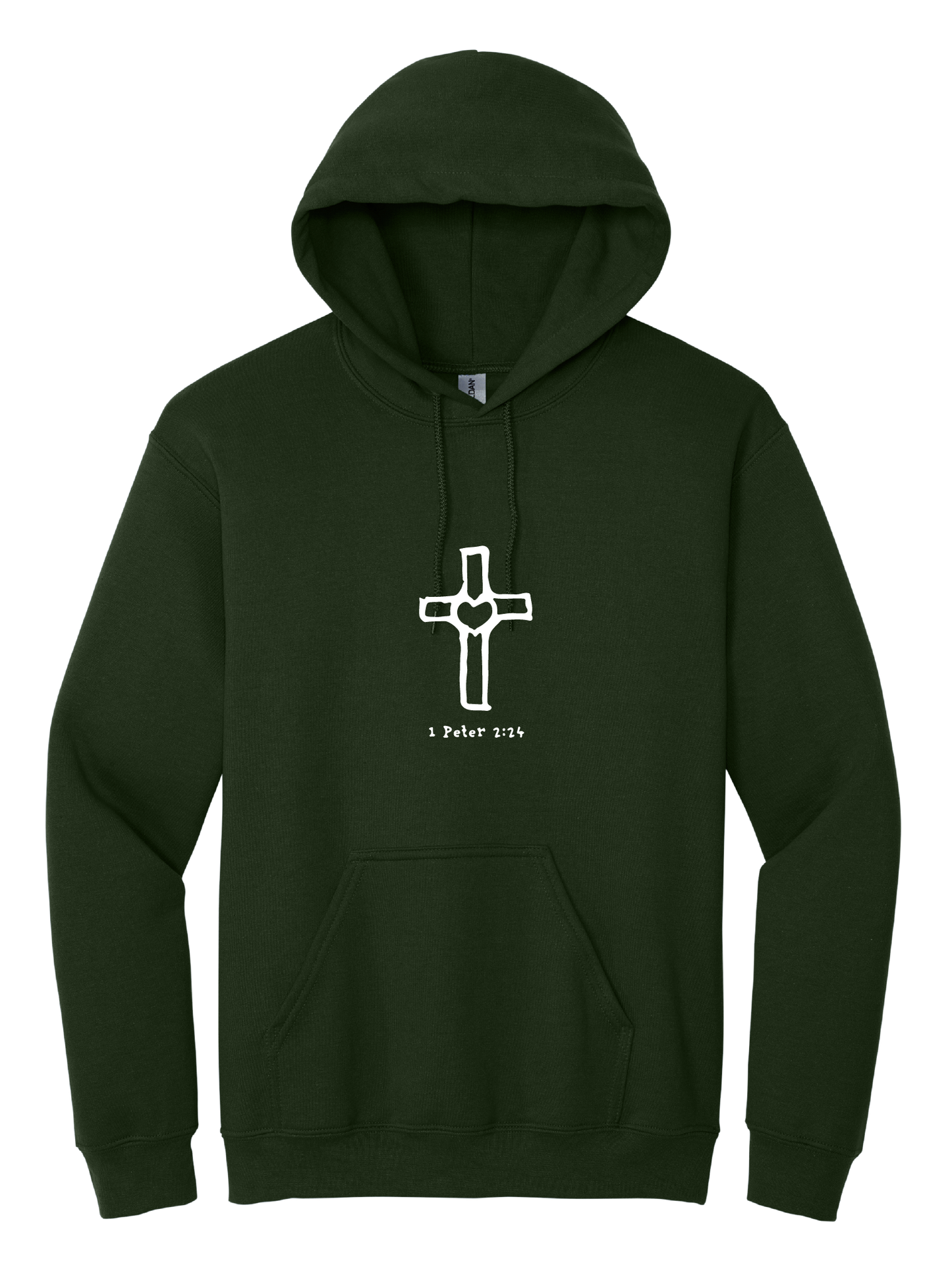 Cross with Heart Unisex Hooded Sweatshirt