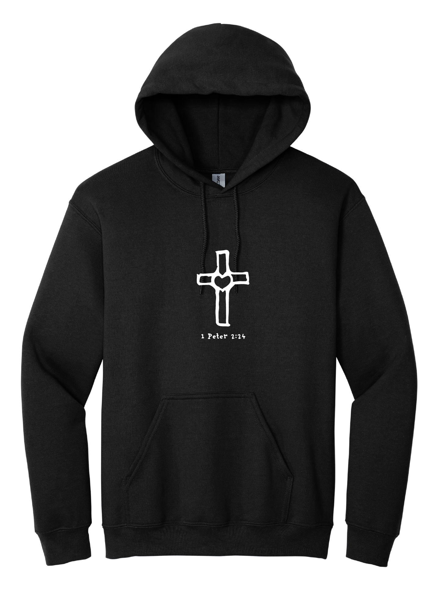 Cross with Heart Unisex Hooded Sweatshirt