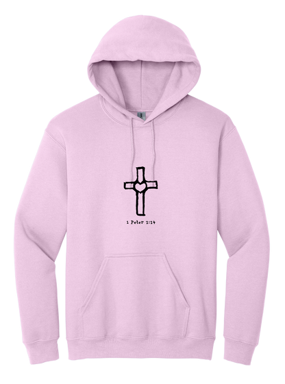 Cross with Heart Unisex Hooded Sweatshirt