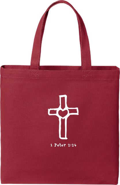 Cross With Heart Tote Bag