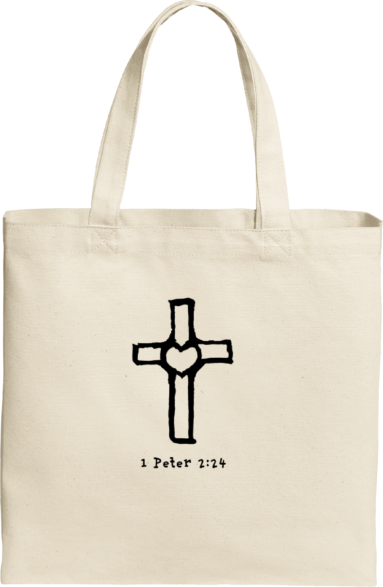 Cross With Heart Tote Bag